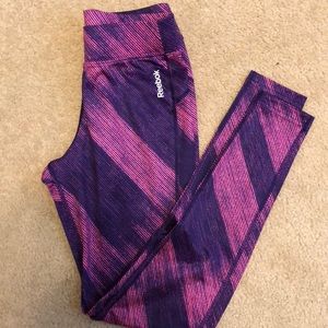 Reebok Pink/Purple Striped Leggings